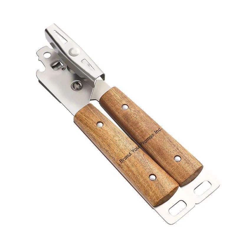 Stainless Steel Can Opener with Wood Handle