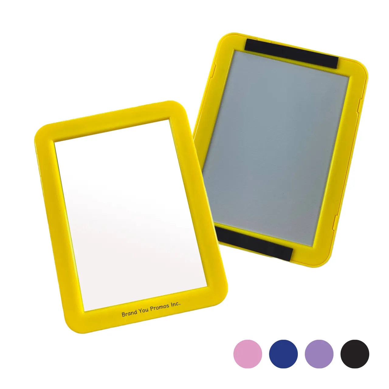 Plastic Rectangular Makeup Mirror w/ Magnetic Side Strips