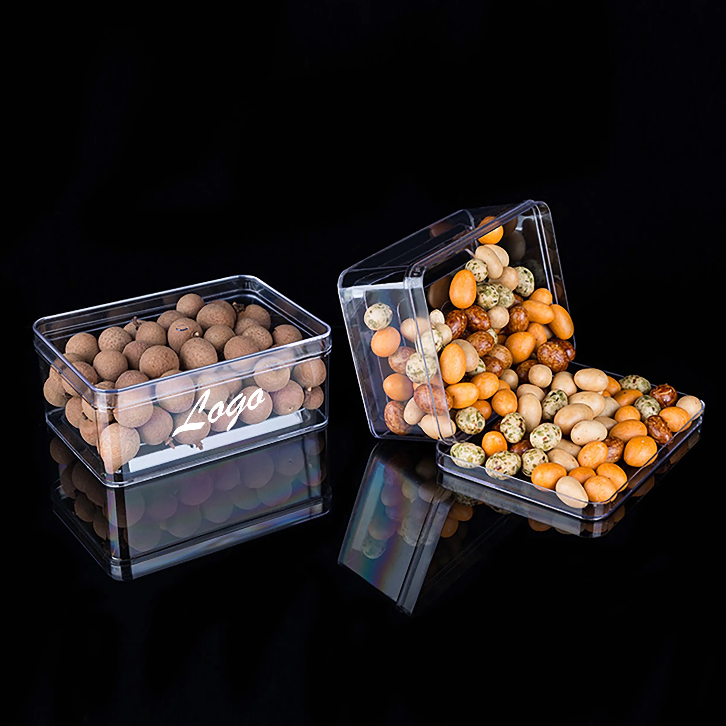 500ml Plastic Rectangular Clear Cookie Candy Box