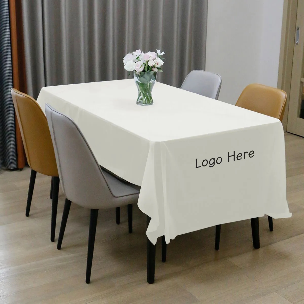 54x108" Disposable PEVA Plastic Tablecloth