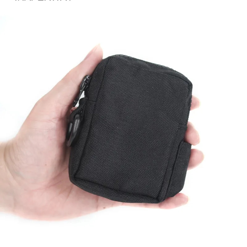 Compact Zippered Nylon Waist Storage Pouch