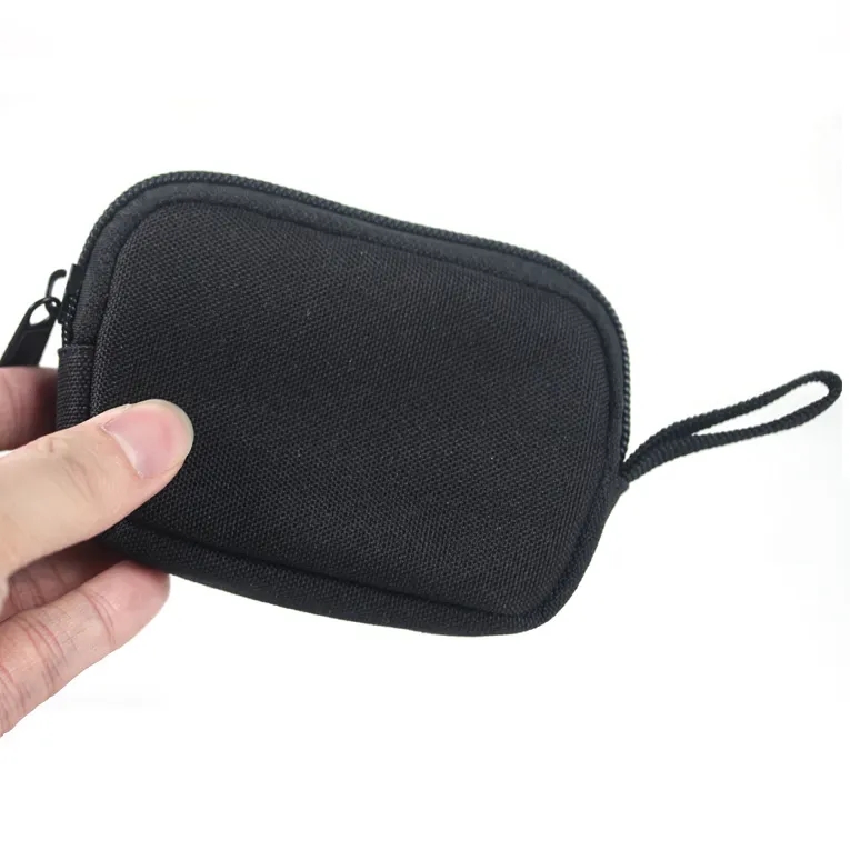 Oxford Cloth Zippered Mini Wallet with Strap