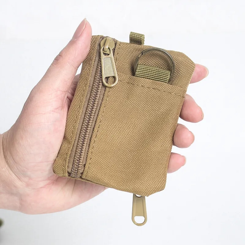 Zippered Nylon Mini Coin Purse Card Holder Pouch