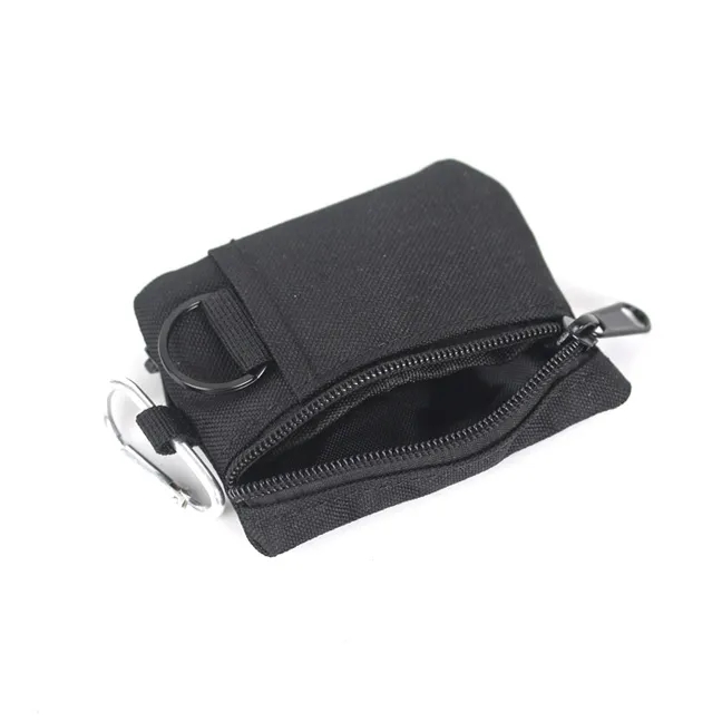 Zippered Nylon Mini Coin Purse Card Holder Pouch