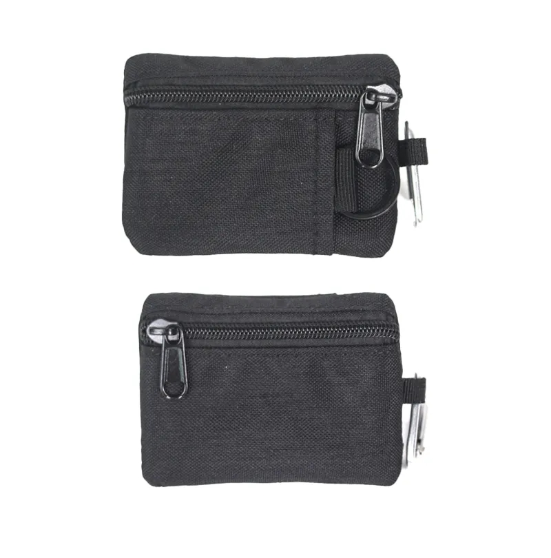 Zippered Nylon Mini Coin Purse Card Holder Pouch