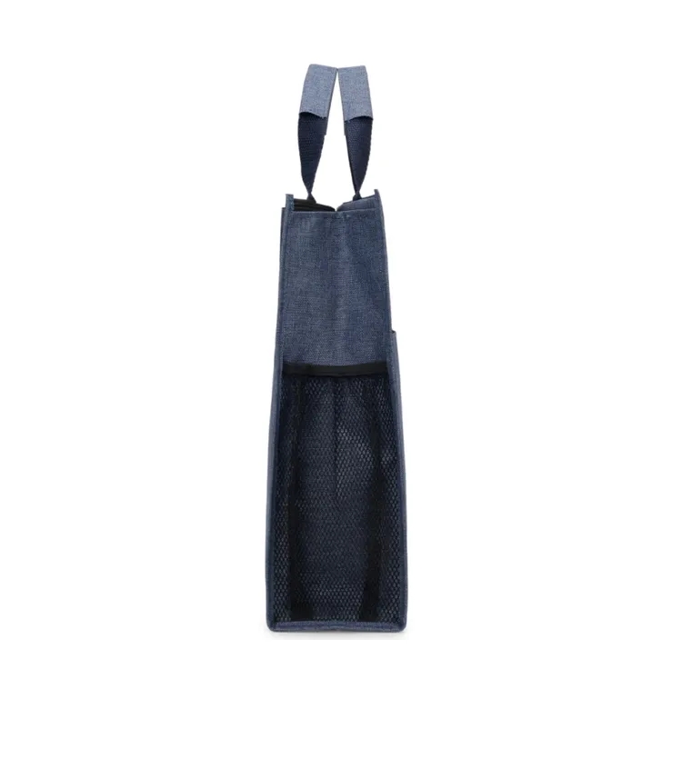 A4 Canvas Tote Bag with Mesh Pockets