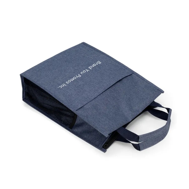A4 Canvas Tote Bag with Mesh Pockets