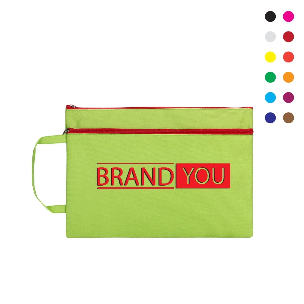 A4 Waterproof Double Layer File Bag with Side Handles