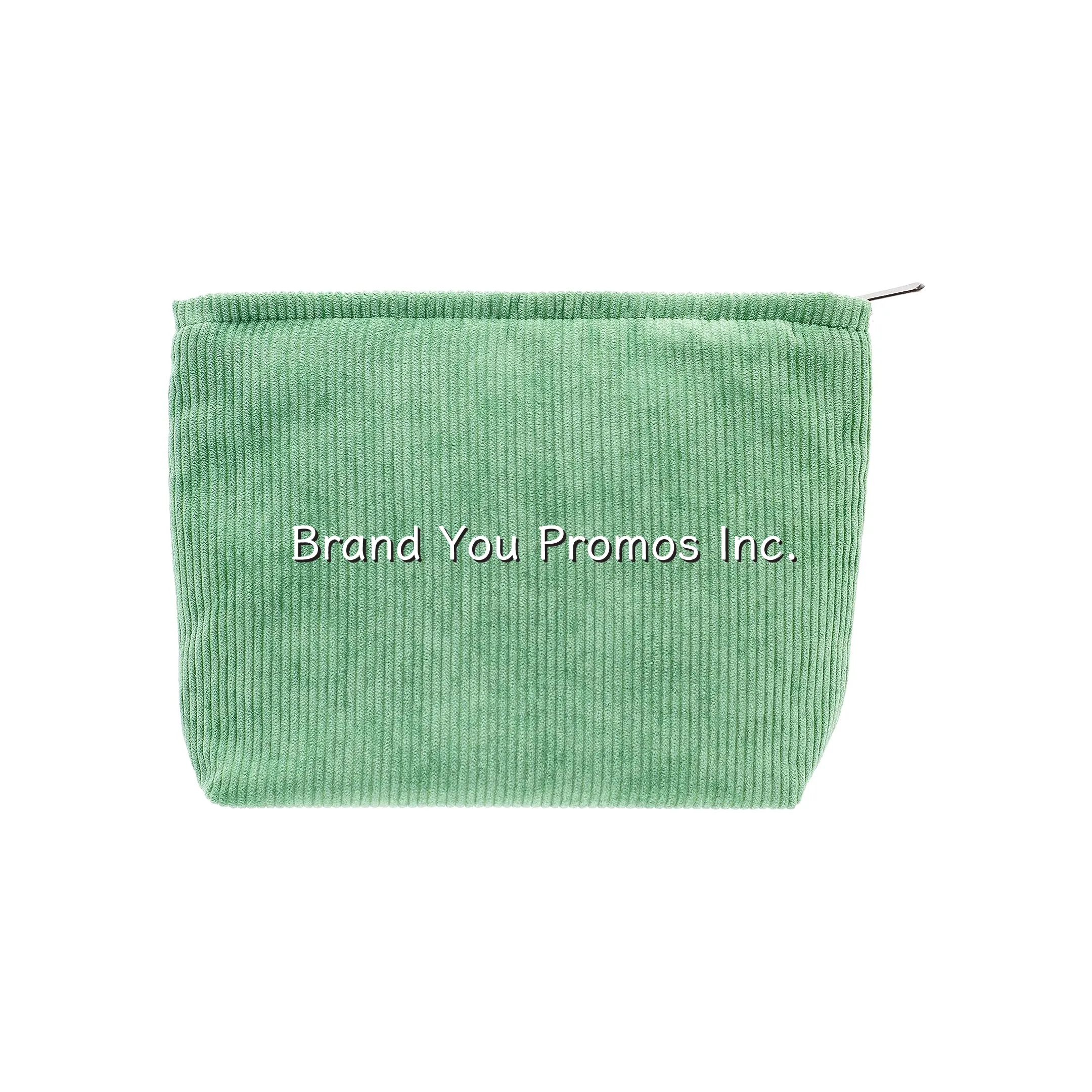 Zippered Corduroy Makeup Pouch Cosmetic Organizer