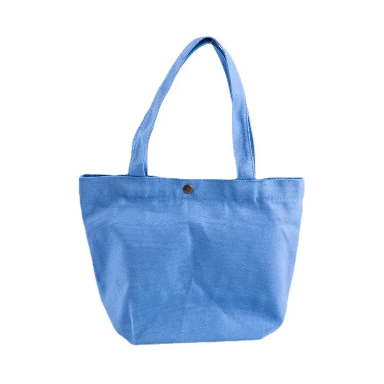 Canvas Tote Bag with Snap Closure