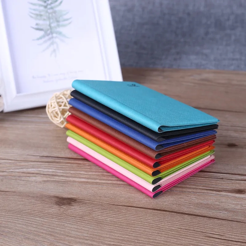 Minimalist Cross-Grain Leather Passport Holder Card Case