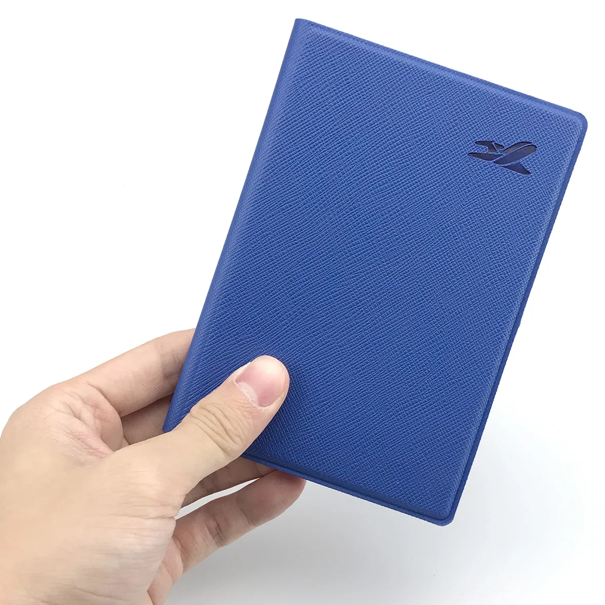 Minimalist Cross-Grain Leather Passport Holder Card Case