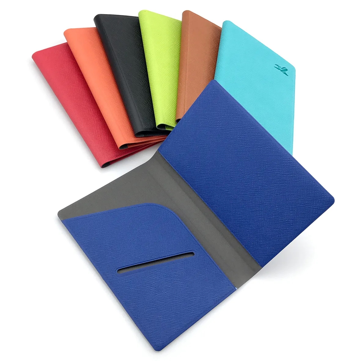 Minimalist Cross-Grain Leather Passport Holder Card Case
