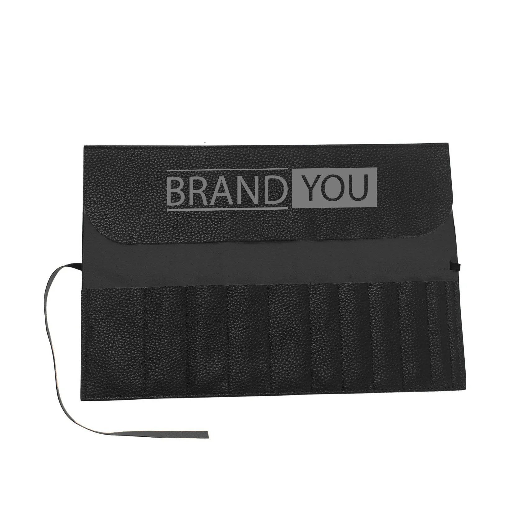 Tie-up Bag with 10-Slot Makeup Brush Organizer Pouch