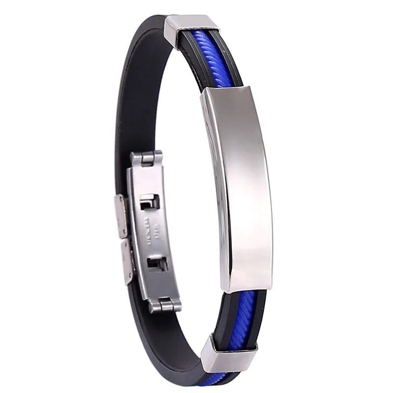 Stainless Steel Silicone DIY Engraved Bracelet