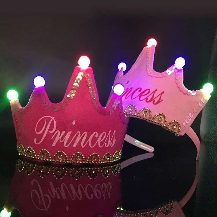 Light Up Birthday Crown LED Headband