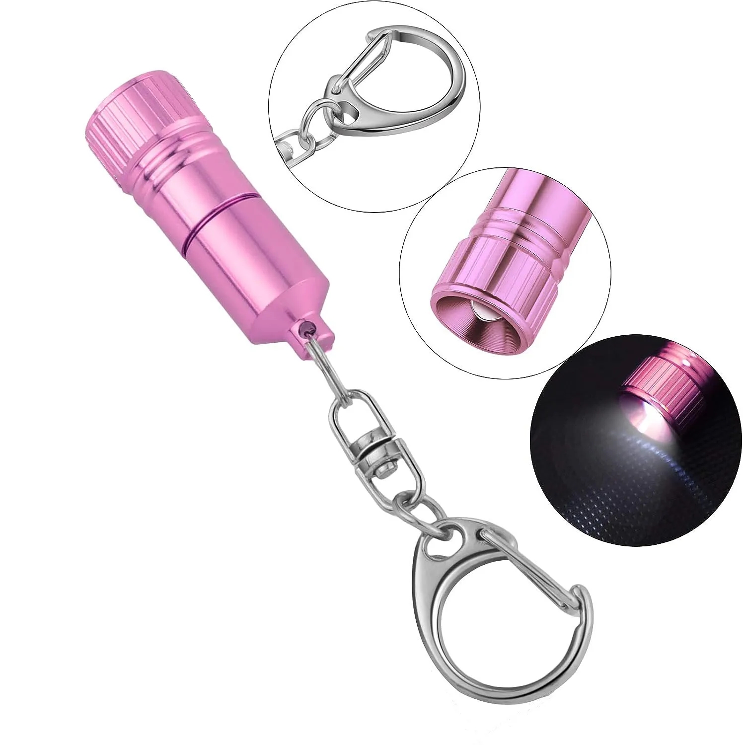 Portable Mini LED Flashlight Keychain with Hook
