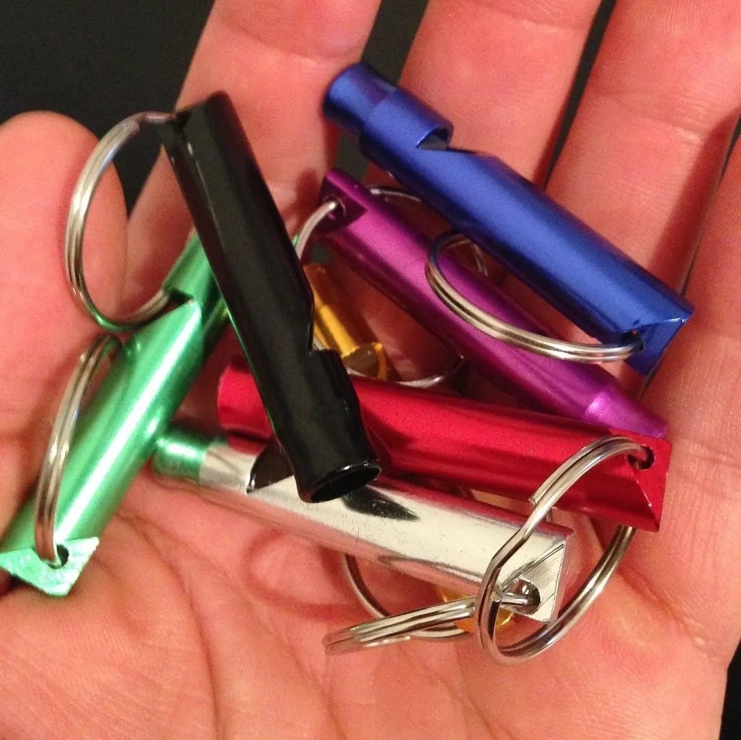 Extra Loud Aluminum Emergency Whistle with Keychain