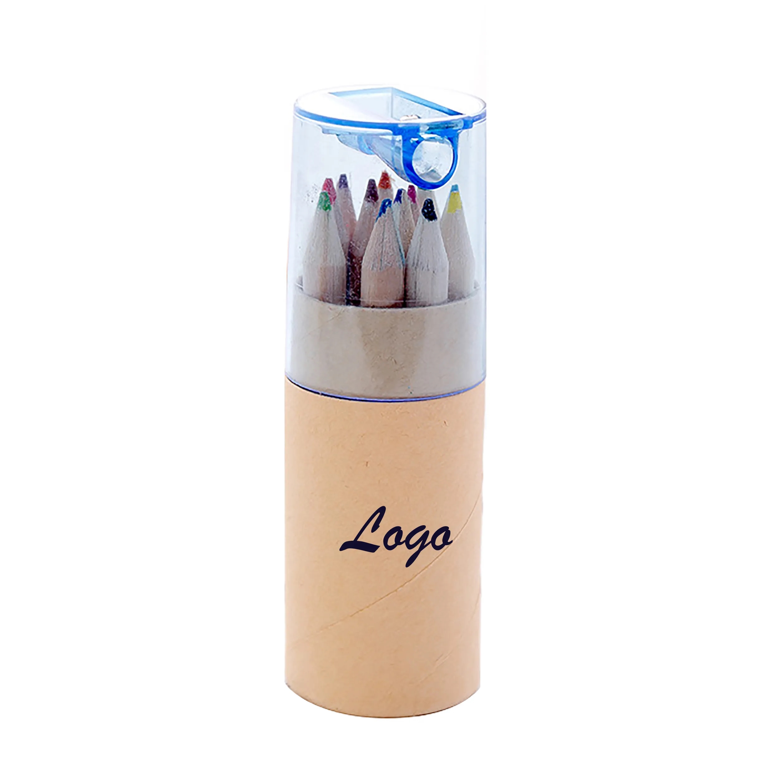 12-Count Mini Colored HB Pencils w/ Sharpener in a Tube