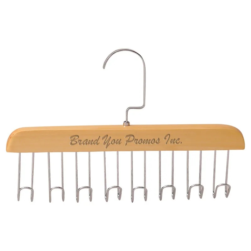Multifunctional  Anti Slip 8-Hook Wooden Hanger