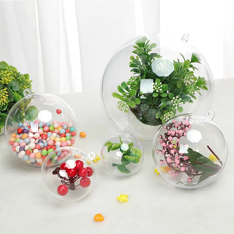 80mm Clear Plastic Christmas Ornaments Ball Crafts