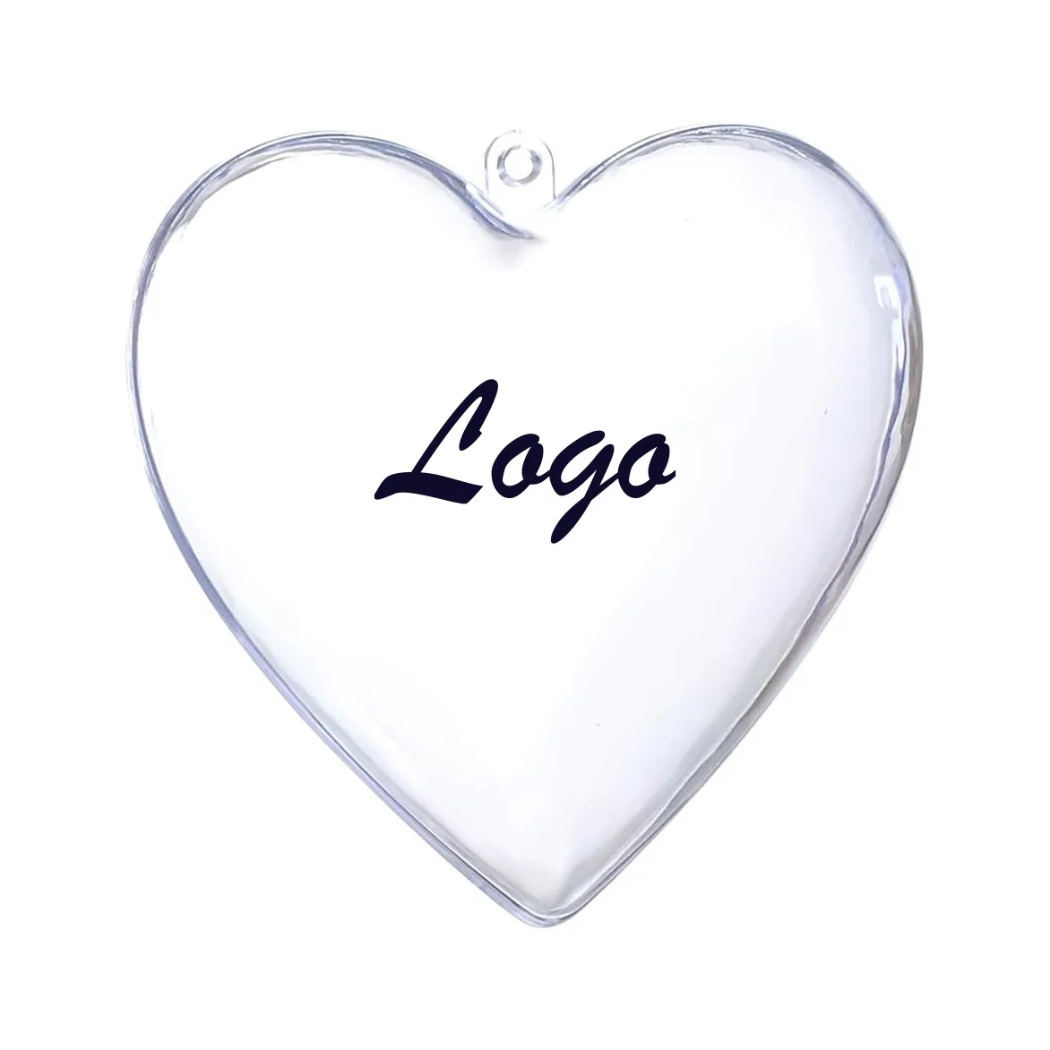 80mm Clear Plastic Heart Christmas Ornaments for DIY Crafts