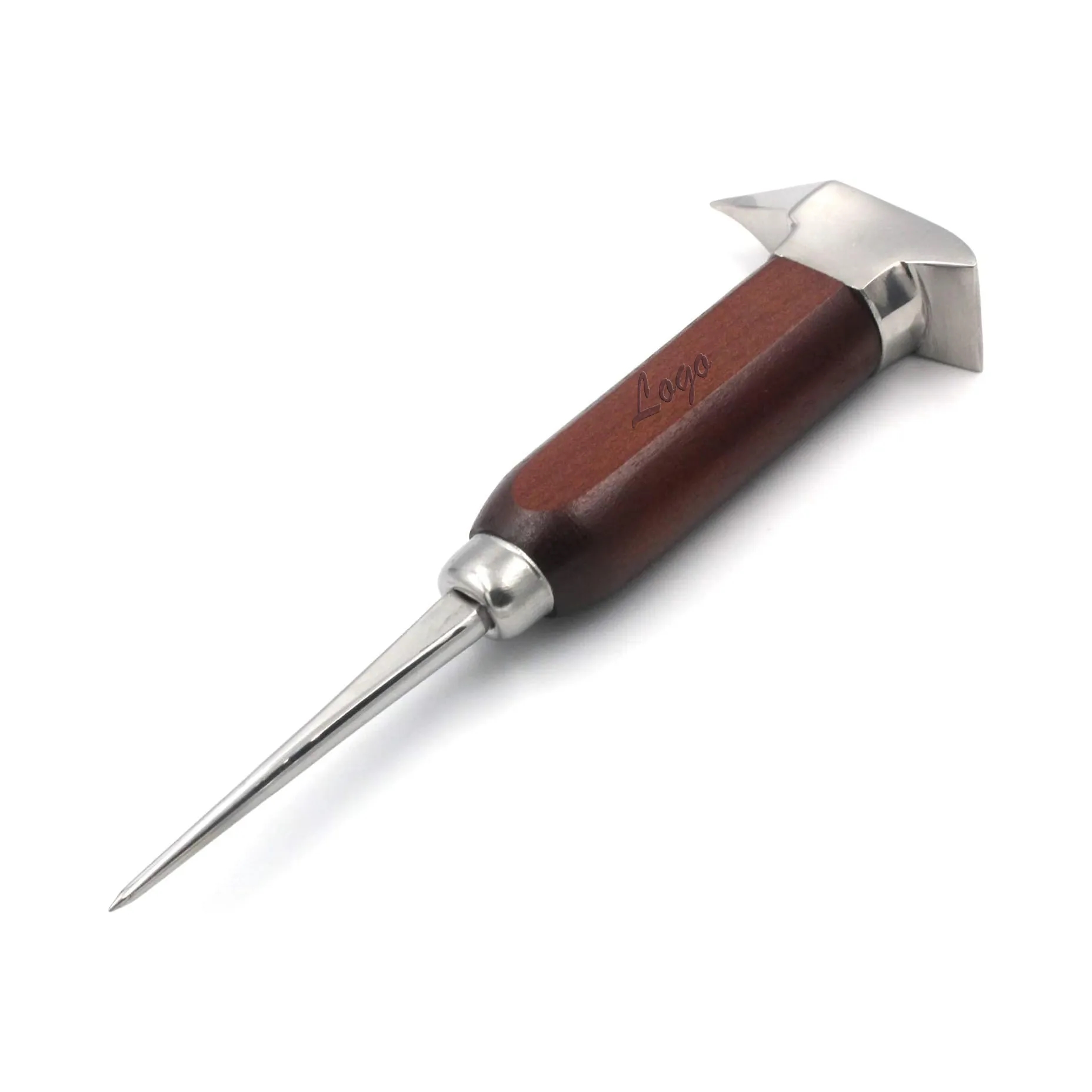 Stainless Steel Ice Pick & Hammmer w/ Wood Handle