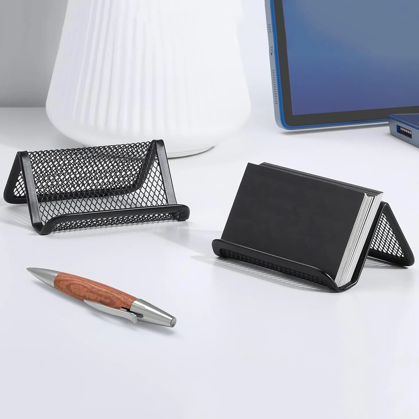 Mesh Business Card Holder Metal Display Stand