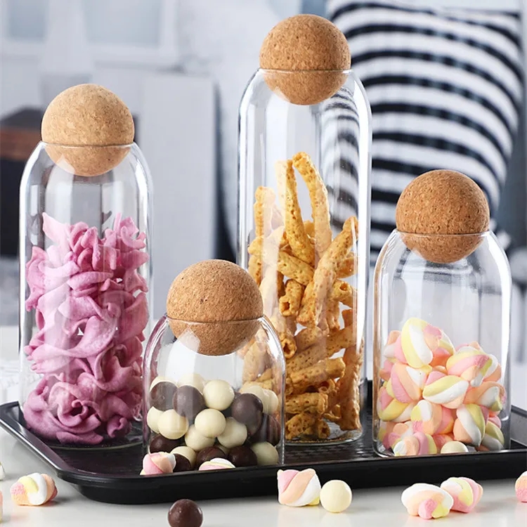 Multipurpose 16Oz Glass Jar with Ball Cork Lid