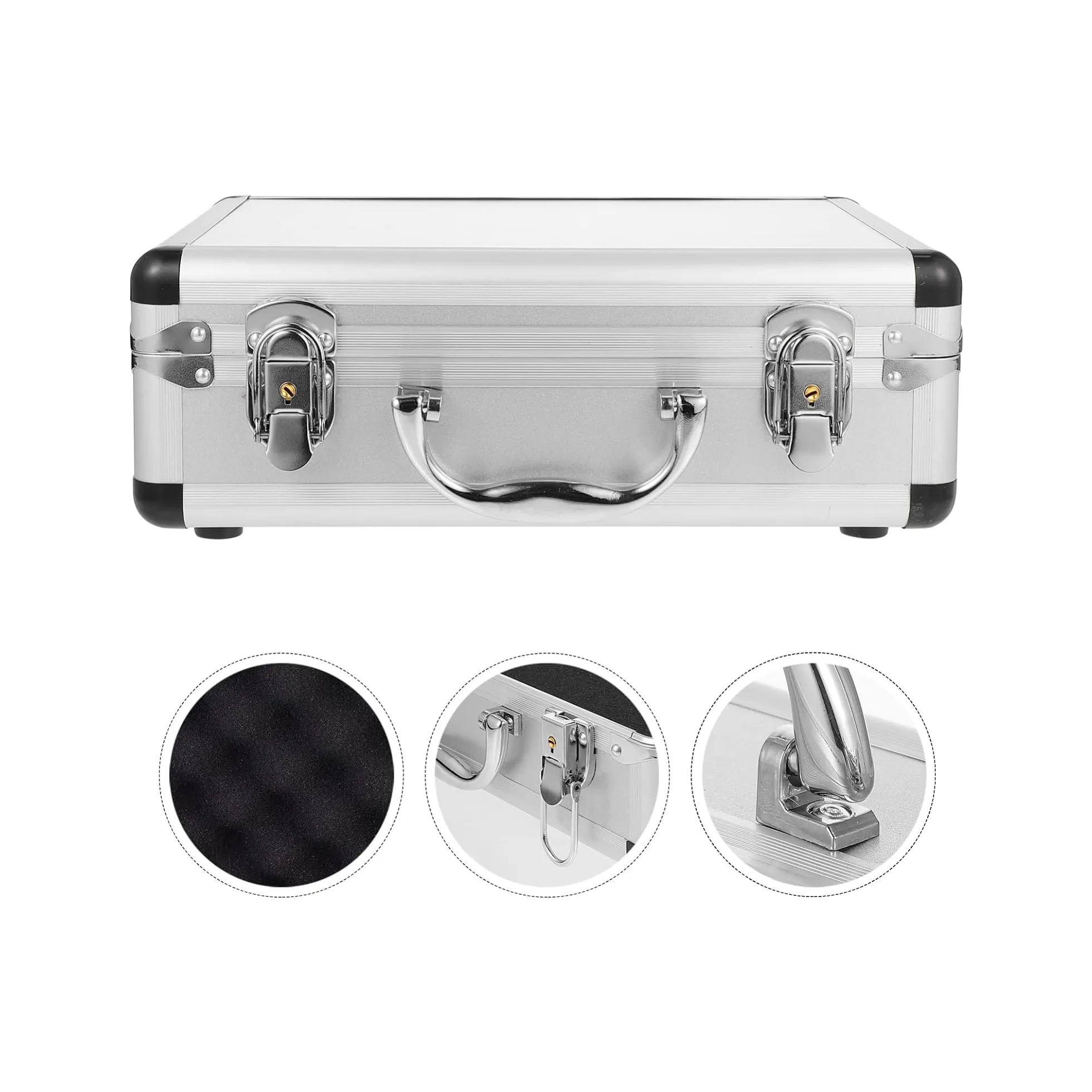 Silver Aluminum Briefcase with Lock