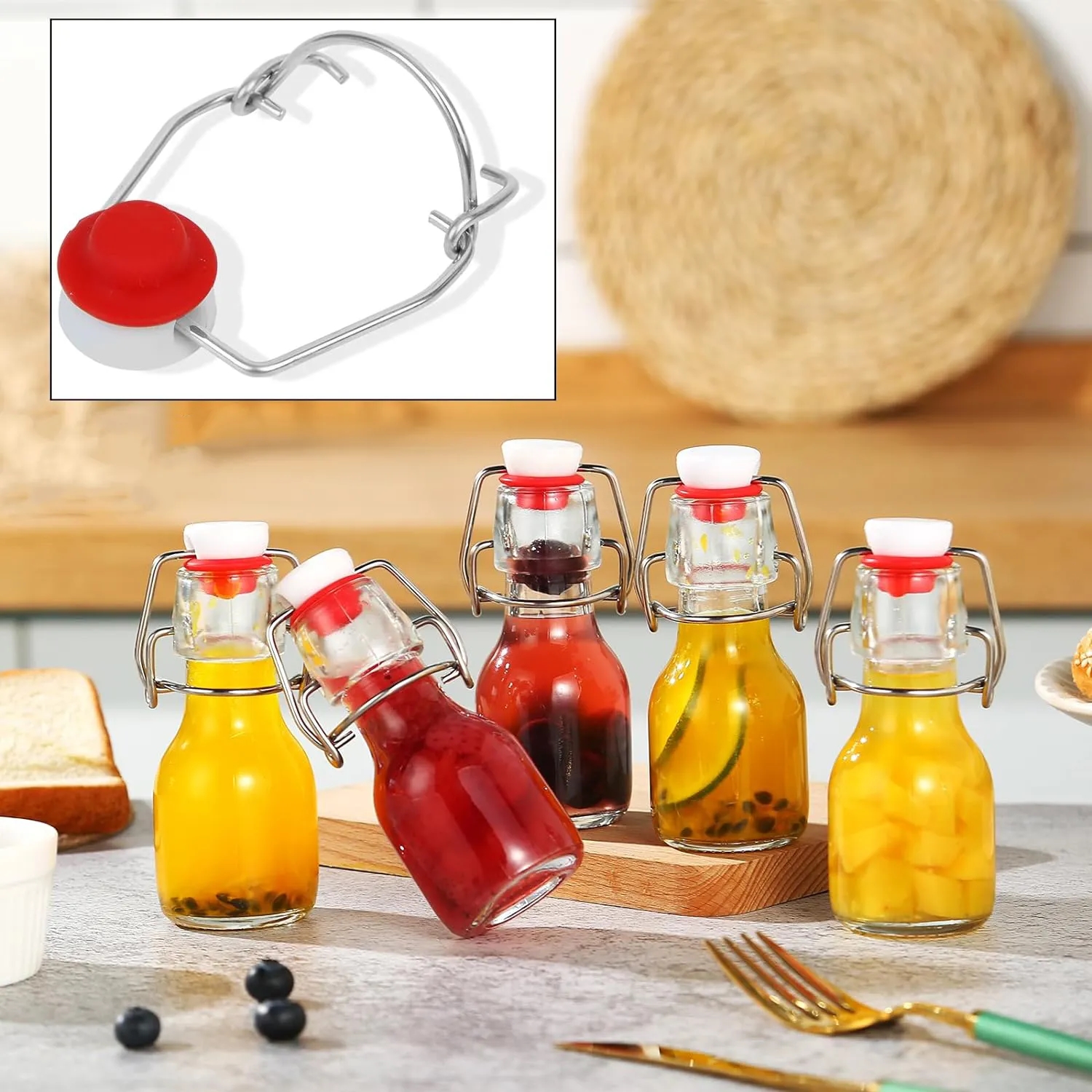 2 oz Airtight Swing Top Brewing Glass Bottles for Beverages