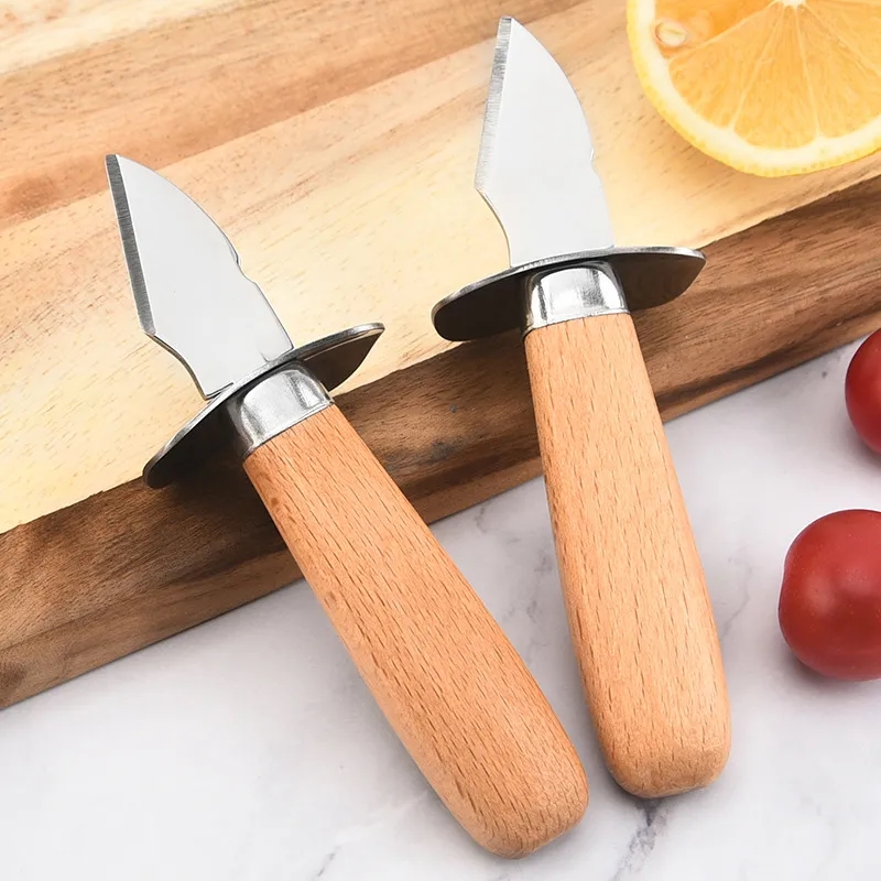 Ergonomic Wooden Handle Stainless Steel Oyster Knife
