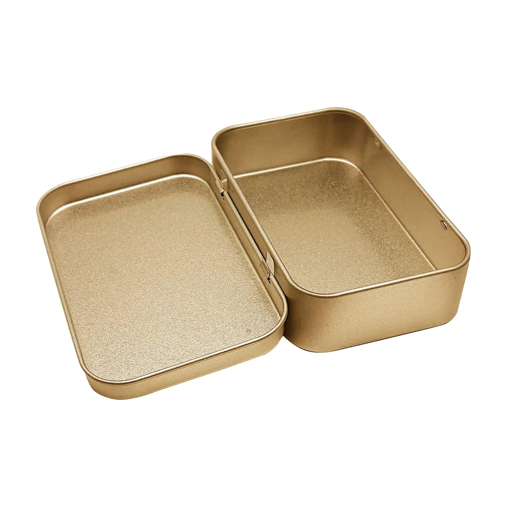 Gold Metal Tins Storage Box with Hinged Lids