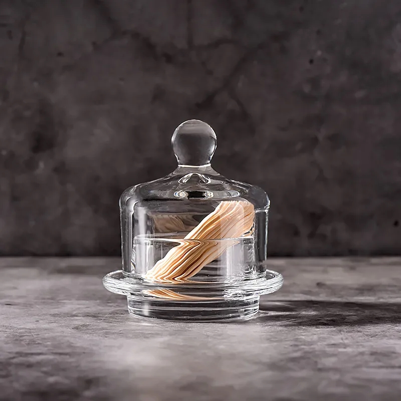 Clear Glass Crystal Mini Butter Cloche with Dome Lid