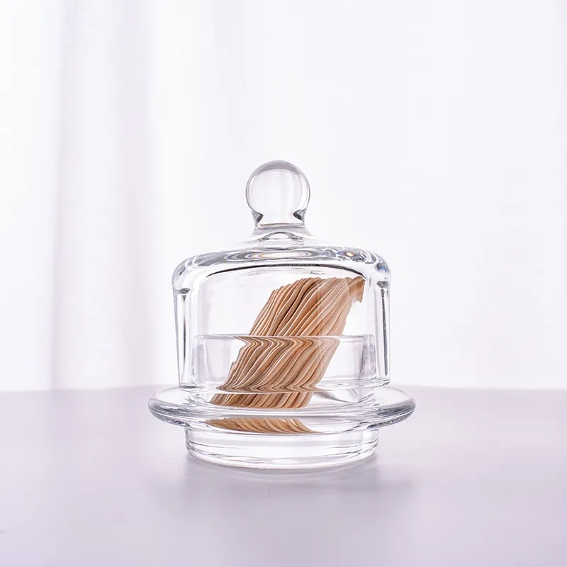 Clear Glass Crystal Mini Butter Cloche with Dome Lid