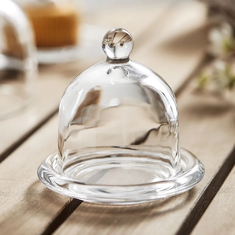 Versatile & Elegant Crystal Glass Butter Cloche with Handle