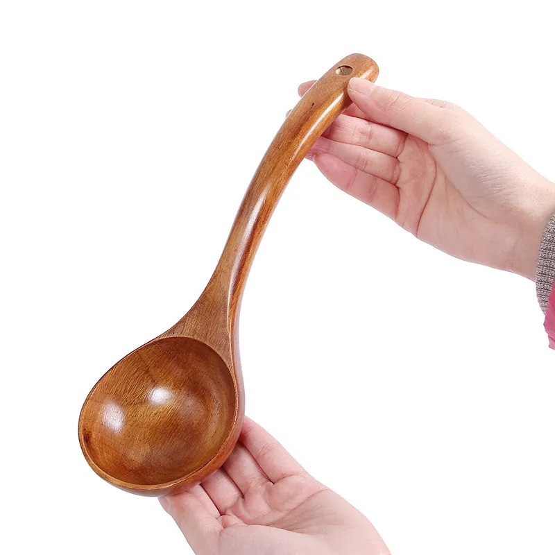 11-inch Large Wooden Ladle for Soup and Stew Serving
