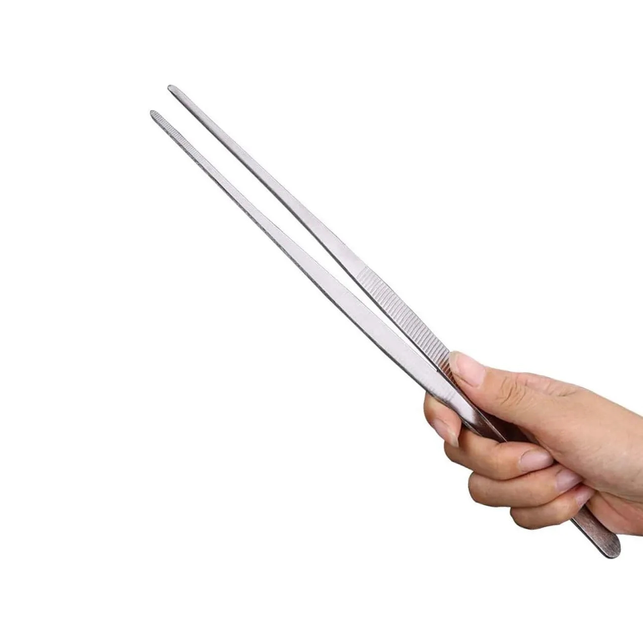 12-Inch Stainless Steel Precision Serrated Kitchen Tweezers