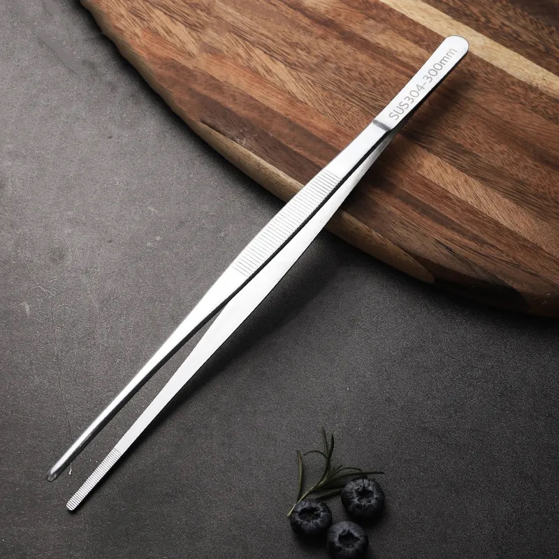 12-Inch Stainless Steel Precision Serrated Kitchen Tweezers