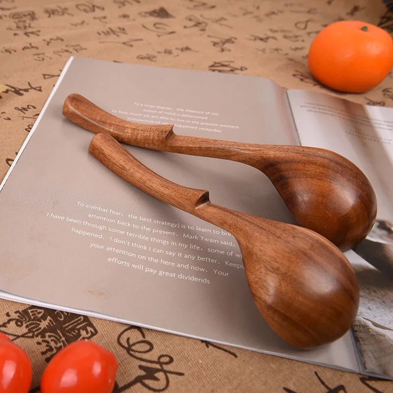 Teak Wood 10" Soup Ladles with Edge Hook