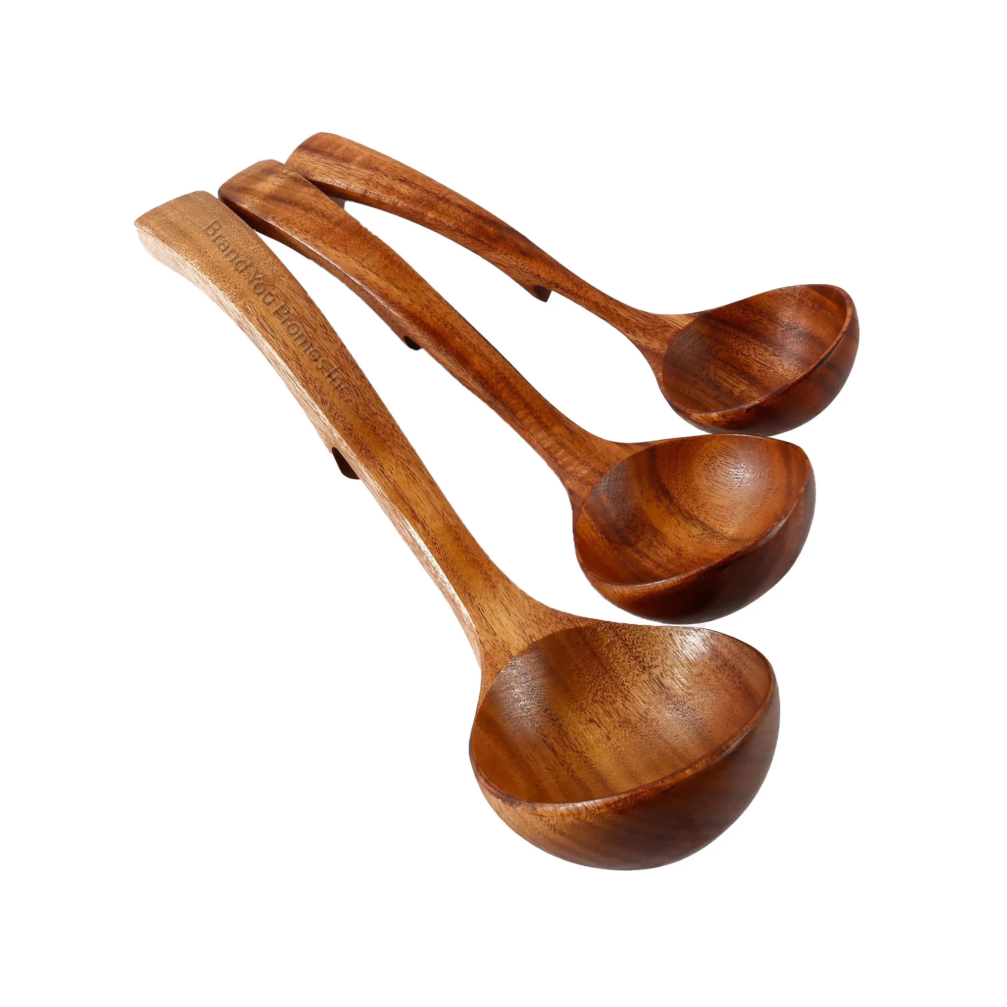 Teak Wood 10" Soup Ladles with Edge Hook
