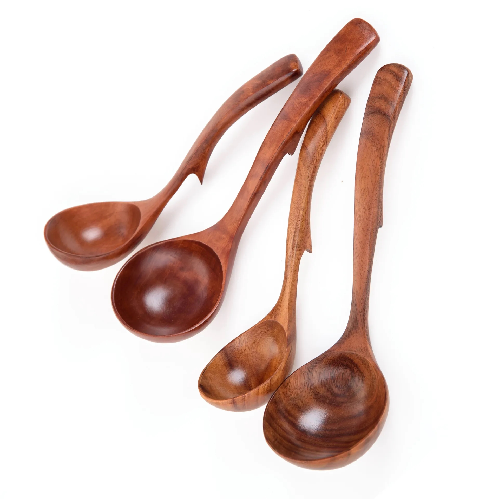 Teak Wood 10" Soup Ladles with Edge Hook