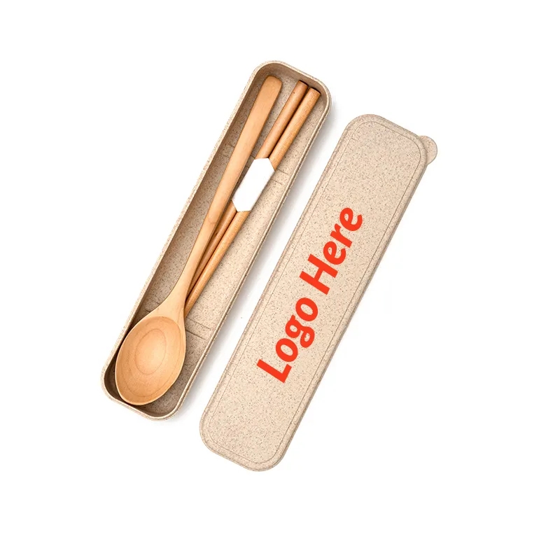 Wooden Spoon & Chopsticks Portable Set w/ Case