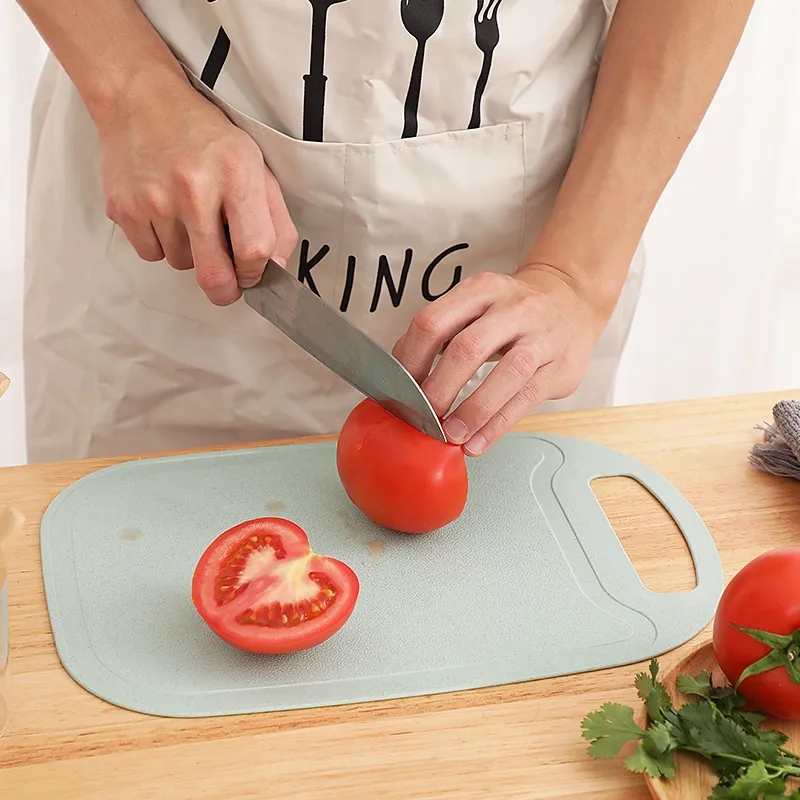 Wheat Straw Chopping Board with Grooves & Handle