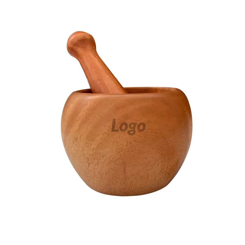 Natural Wood Pestle & Mortar Bowl Set