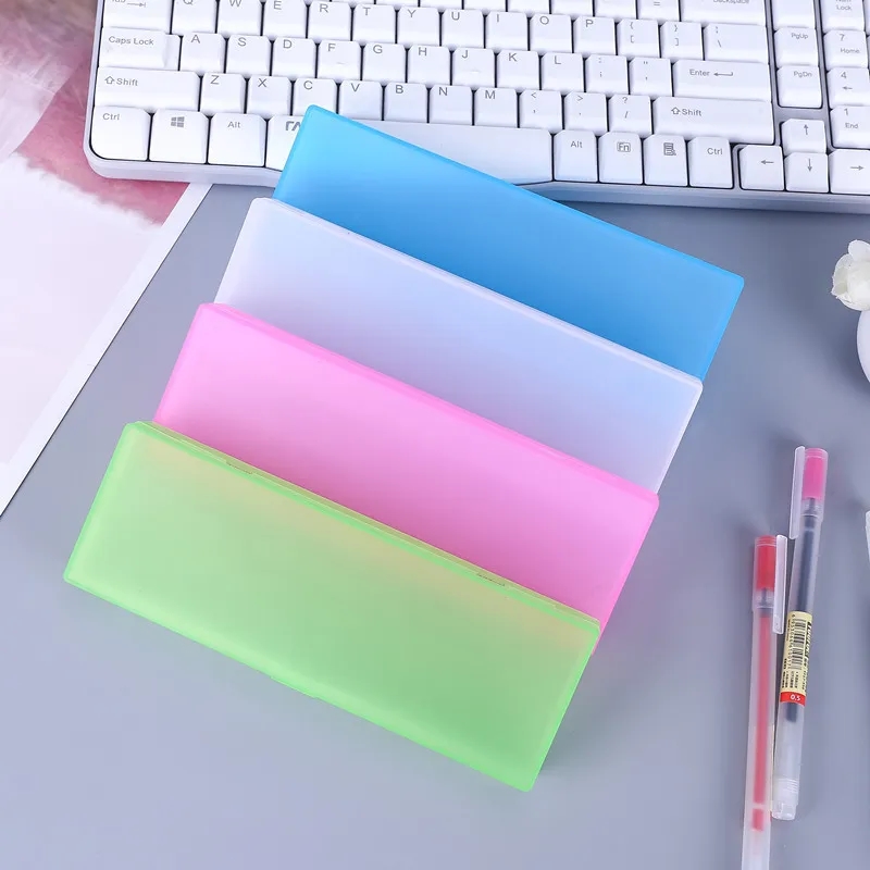 Plastic Pencil Stationery Case with Snap Closure