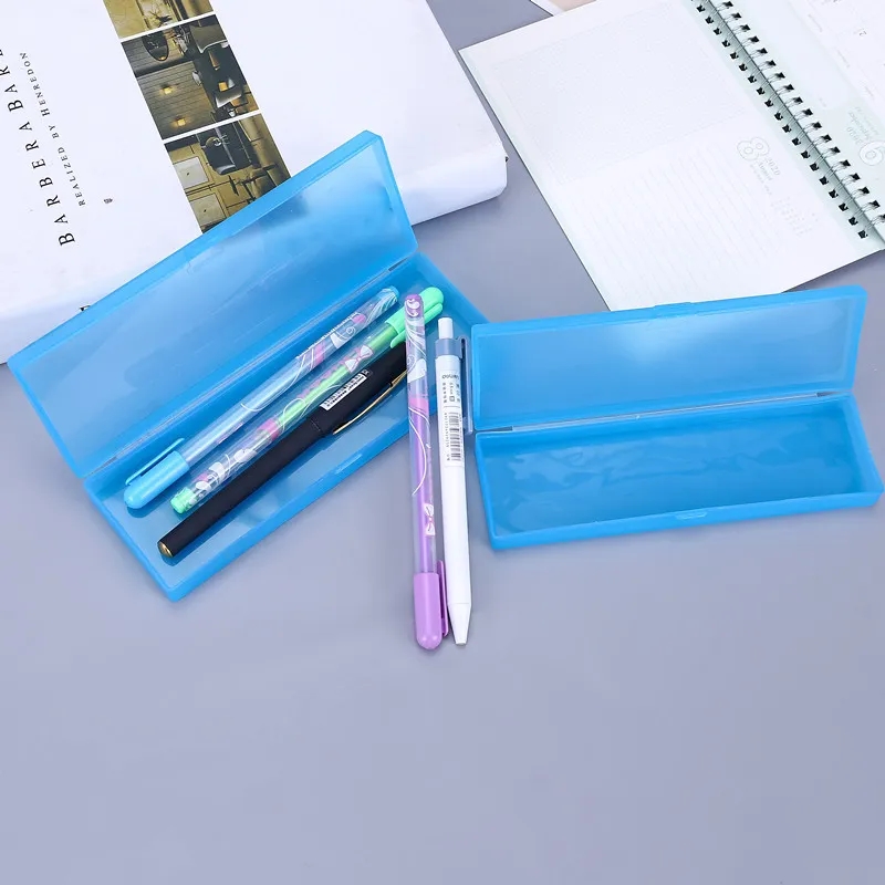 Plastic Pencil Stationery Case with Snap Closure