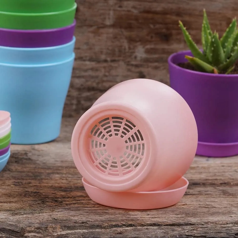 Modern Plastic Mini Indoor Flower Pot Planters with Pallet