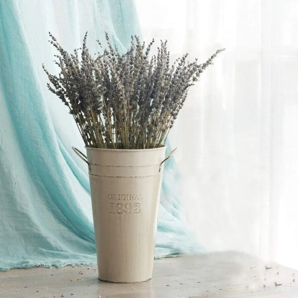 Rustic Galvanized Metal Flower Vase Bucket 12 inches