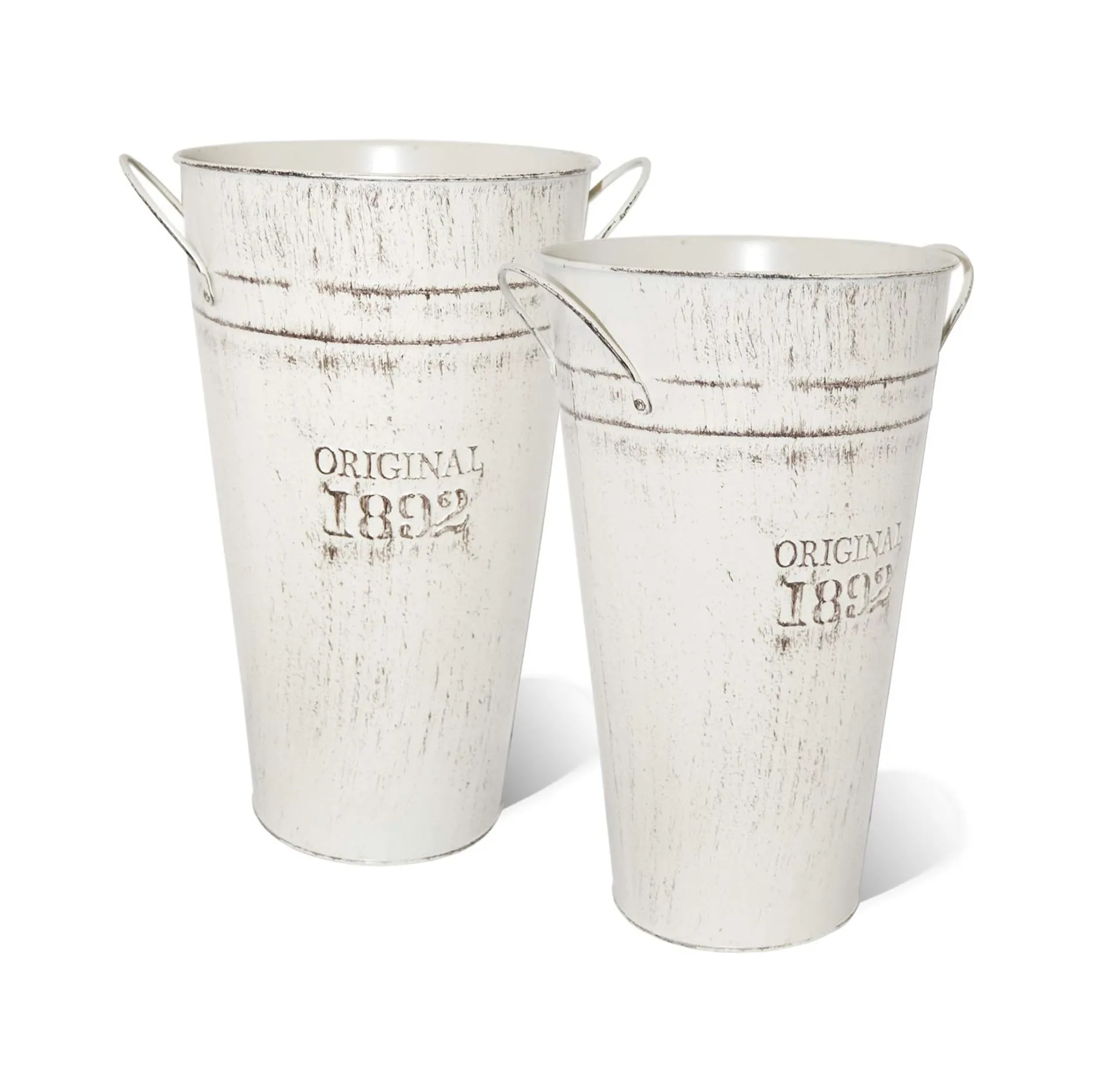 Rustic Galvanized Metal Flower Vase Bucket 12 inches
